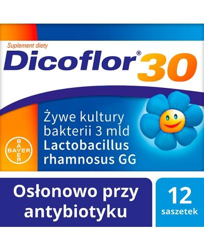DICOFLOR 30 - 12 sasz. W antybiotykoterapii u niemowląt i dzieci.