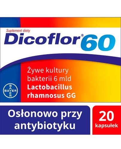 DICOFLOR 60 - 20 kaps. W antybiotykoterapii u dzieci >3 r.ż. i dorosłych. - Drogeria Melissa