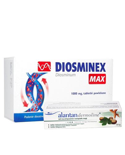   DIOSMINEX MAX - 60 tabl. + ALANTAN DERMOLINE Żel na zmęczone nogi - 50 g - Apteka internetowa Melissa  