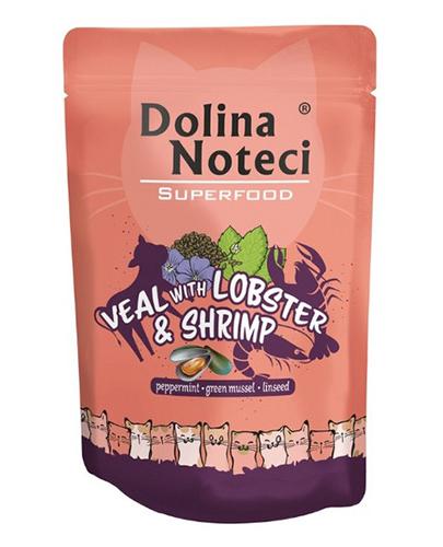  Dolina Noteci Superfood Dla dorosłych kotów wszystkich ras Cielęcina z homarem i krewetkami, 85 g - cena, opinie, skład - Apteka internetowa Melissa  