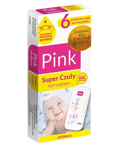 DOMOWE LABORATORIUM PINK TEST SUPER CZUŁY Domowy test ciążowy płytkowy - 1 szt. - Apteka internetowa Melissa