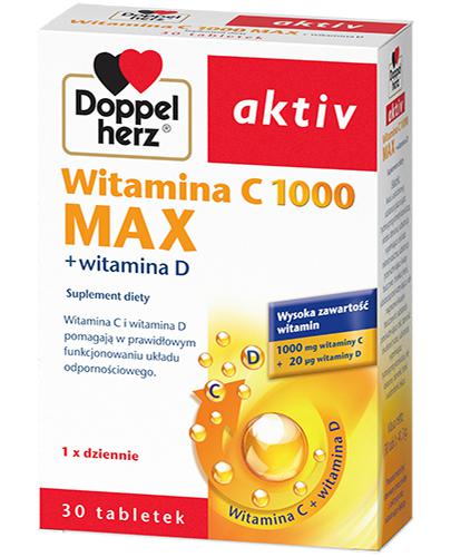  Doppelherz Aktiv Witamina C 1000 Max + Witamina D - 30 tabl. - cena, opinie, wskazania - Apteka internetowa Melissa  