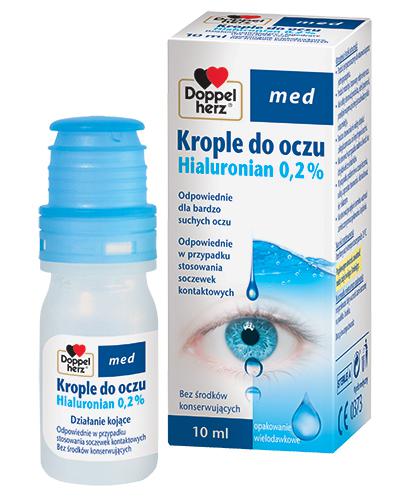 DOPPELHERZ MED Krople do oczu Hialuronian 0,2% - 10 ml - przy noszeniu soczewek - cena, opis, wskazania - Drogeria Melissa