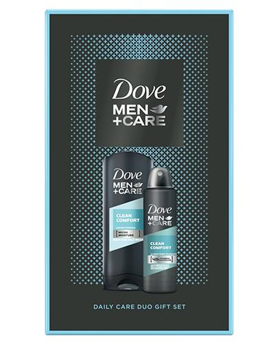  Dove Men+Care Clean Comfort Zestaw Żel pod prysznic - 400 ml + Antyperspirant w aerozolu - 150 ml - cena, opinie, właściwości - Apteka internetowa Melissa  