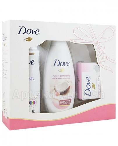 DOVE INVISIBLE DRY Antyperspirant - 150 ml + PURELY PAMPERING Żel pod prysznic - 250 ml + PURELY PAMPERING Kostka myjąca - 100 g - Apteka internetowa Melissa