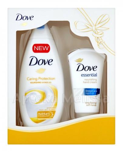 DOVE CARING PROTECTION Żel pod prysznic - 250 ml + Essential krem do rąk - 75 ml - Apteka internetowa Melissa