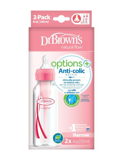  Dr Brown's Options + Butelka antykolkowa standard w kolorze różowym 250 ml - 2 szt. Do karmienia niemowląt - cena, opinie, stosowanie - Apteka internetowa Melissa  