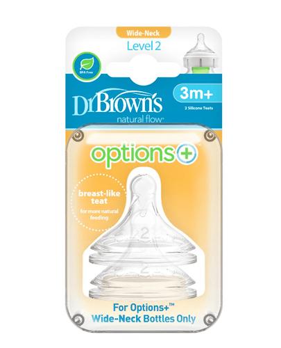 DR BROWN'S Smoczek do butelki Options+ Szeroka szyjka 3m+ - 2 szt. - cena, właściwości, opinie  - Apteka internetowa Melissa  