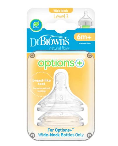  DR BROWN'S Smoczek do butelki Options+ Szeroka szyjka 6m+ - 2 szt. - cena, właściwości, opinie  - Apteka internetowa Melissa  