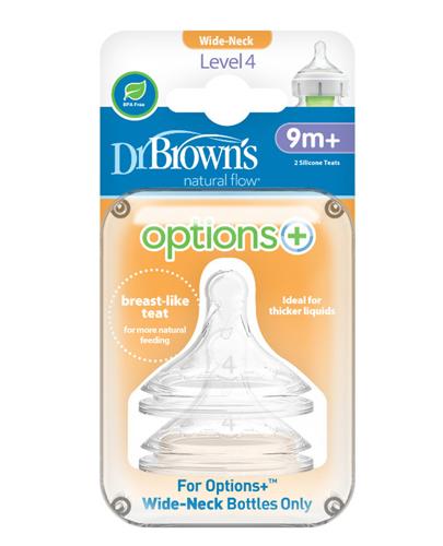  DR BROWN'S Smoczek do butelki Options+ Szeroka szyjka 9m+ - 2 szt. - cena, właściwości, opinie  - Apteka internetowa Melissa  