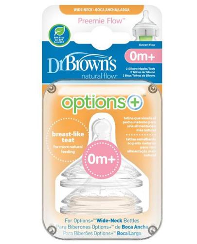  Dr Brown's Smoczek do butelki Preemie Flow Options+ - 2 szt. - cena, opinie, stosowanie - Apteka internetowa Melissa  