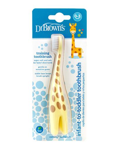  Dr Brown's Szczoteczka do czyszczenia zębów dla dzieci w wieku 0-3 lat żyrafa - 1 szt. Do higieny jamy ustnej dziecka - cena, opinie, stosowanie - Apteka internetowa Melissa  