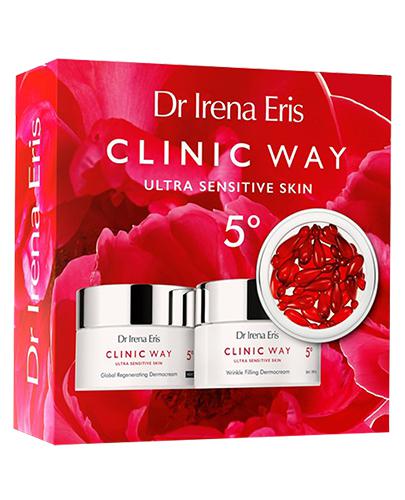 Dr Irena Eris Clinic Way 5° Zestaw Dermokrem wypełniający zmarszczki na dzień SPF 20, 50 ml + Dermokrem globalnie regenerujący na noc, 50 ml + Dermokapsułki rewitalizujące, 30 szt., cena, opinie, wskazania - Apteka internetowa Melissa