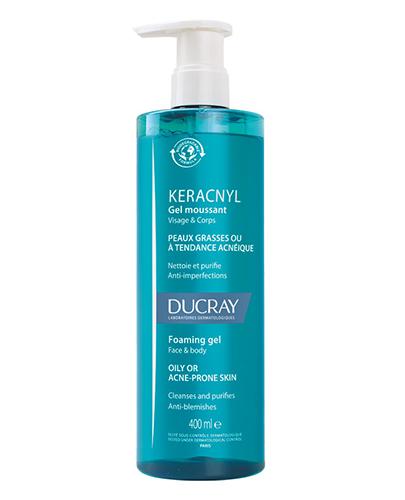 Ducray Keracnyl, żel pieniący twarz i ciało skóra przetłuszczająca się lub skłonna do trądziku, 400 ml