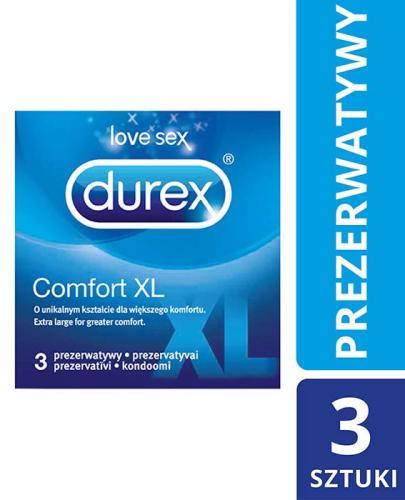 DUREX COMFORT XL Prezerwatywy o powiększonym rozmiarze - 3 szt. - Apteka internetowa Melissa