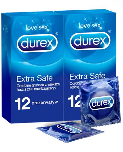  DUREX EXTRA SAFE Prezerwatywy grubsze z dodatkową ilością środka nawilżającego - 2 x 12 szt. - Apteka internetowa Melissa  