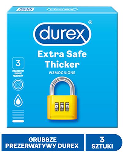 DUREX EXTRA SAFE Prezerwatywy grubsze z dodatkową ilością środka nawilżającego - 3 szt. - Apteka internetowa Melissa