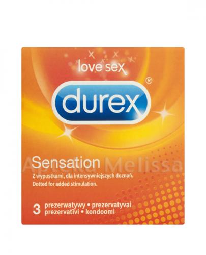  DUREX SENSATION Prezerwatywy nawilżane z wypustkami - 3 szt. - Apteka internetowa Melissa  