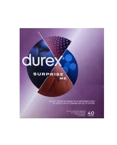 Durex Surprise Me Variety Zestaw prezerwatyw, 40 sztuk - Drogeria Melissa