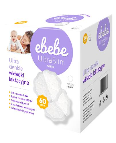  Ebebe Ultra Slim Wkładki laktacyjne białe, 60 szt., cena, opinie, właściwości  - Apteka internetowa Melissa  