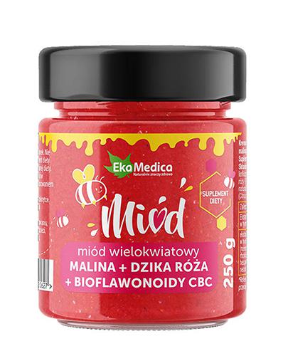  Ekamedica Miód wielokwiatowy Malina + Dzika róża + Bioflawonoidy CBC - 250 g - cena, opinie, wskazania - Apteka internetowa Melissa  