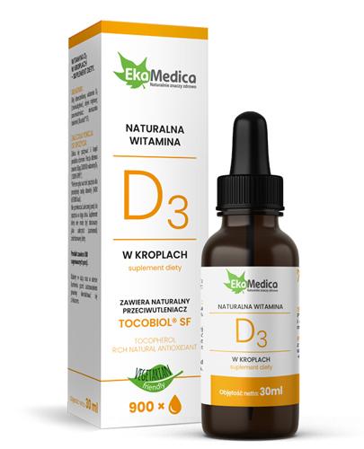  EKAMEDICA Naturalna witamina D3 krople - 30 ml - zdrowe kości - cena, opinie, wskazania - Apteka internetowa Melissa  