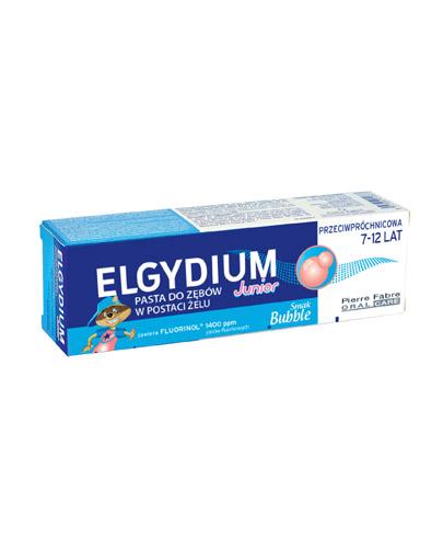  Elgydium Junior Przeciwpróchnicowa pasta dla dzieci od 7 do 12 roku życia o smaku Bubble - 50 ml - cena, opinie, właściwości  - Apteka internetowa Melissa  