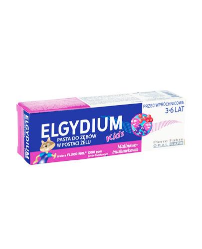 Elgydium Kids Przeciwpróchnicowa pasta do zębów dla dzieci od 3 do 6 roku życia o smaku malinowo-truskawkowym, 50 ml