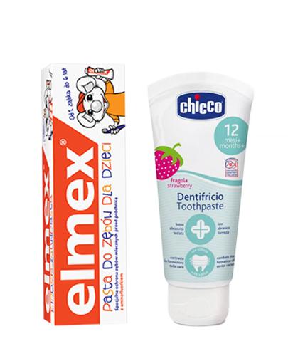  ELMEX Pasta do zębów dla dzieci 1-6 lat - 50 ml + CHICCO Pasta do zębów bez fluoru o smaku truskawkowym - 50 ml - Apteka internetowa Melissa  