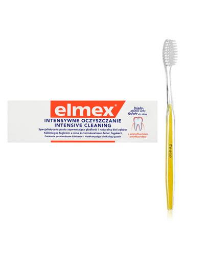  ELMEX Pasta do zębów intensywne oczyszczanie - 50 ml + FEELO Jednorazowa szczoteczka do zębów - 1 szt. - Apteka internetowa Melissa  
