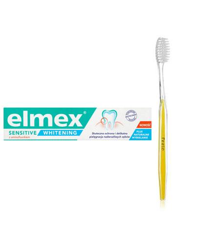  ELMEX SENSITIVE WHITENING Pasta do zębów wybielająca - 75 ml + FEELO Jednorazowa szczoteczka do zębów - 1 szt. - Apteka internetowa Melissa  