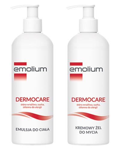 EMOLIUM DERMOCARE Kremowy żel do mycia - 400 ml + EMOLIUM DERMOCARE Emulsja do ciała - 400 ml - Apteka internetowa Melissa