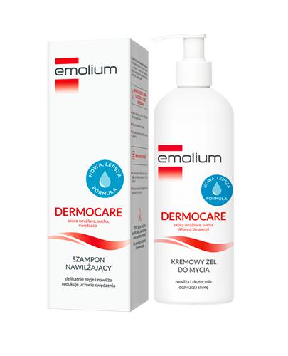 Emolium Dermocare Szampon nawilżający, 400 ml + Emolium Dermocare Kremowy żel do mycia do skóry wrażliwej, suchej, skłonnej do alergii, 400 ml