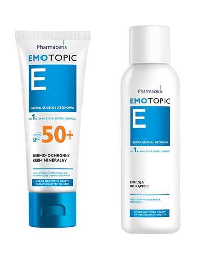 EMOTOPIC Dermo-Ochronny krem mineralny SPF 50+ - 75 ml + PHARMACERIS EMOTOPIC Emulsja do kąpieli - 200 ml - Apteka internetowa Melissa