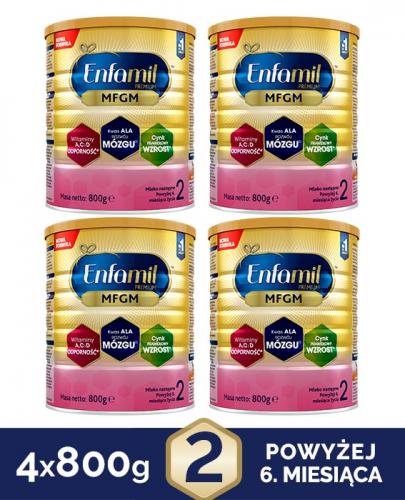 ENFAMIL 2 PREMIUM MFGM 6-12 mcy Mleko modyfikowane w proszku - 4 x 800 g - cena, opinie, właściwości - Apteka internetowa Melissa