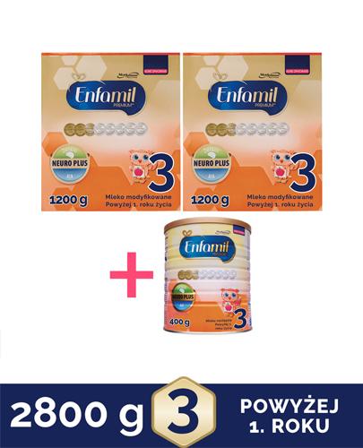 ENFAMIL 3 PREMIUM powyżej 1 roku Mleko modyfikowane - 2 x 1200g + ENFAMIL 3 PREMIUM powyżej 1 roku Mleko modyfikowane - 400 g - Apteka internetowa Melissa