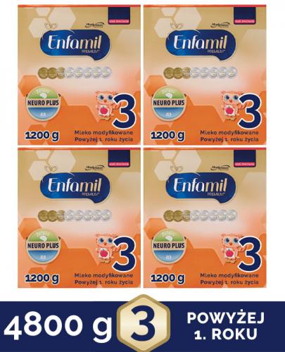 ENFAMIL 3 PREMIUM powyżej 1 roku Mleko modyfikowane - 4x1200 g - Drogeria Melissa