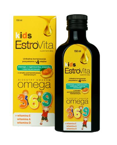  EstroVita Kids Omega 3-6-9 Dla dzieci o smaku pomarańczowo bananowym, 150 ml, cena, opinie, właściwości - Apteka internetowa Melissa  