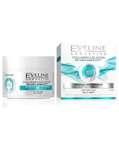 Eveline Cosmetics Kolagen & Elastyna Półtłusty krem silnie przeciwzmarszczkowy, 50 ml, cena, opinie, właściwości