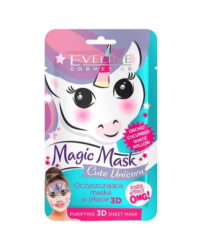 Eveline Magic Mask Cute Unicorn Oczyszczająca maska w płacie 3D, 1 sztuka