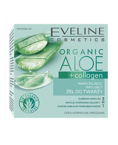  Eveline Cosmetics Organic Aloe + Collagen Nawilżająco-matujący żel do twarzy, 50 ml, cena, opinie, stosowanie - Apteka internetowa Melissa  