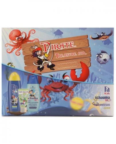 FA PIRATE KIDS Żel pod prysznic - 250 ml + Szampon i odżywka - 250 ml + Vademecum junior pasta o smaku jabłkowym - 50 ml - Apteka internetowa Melissa