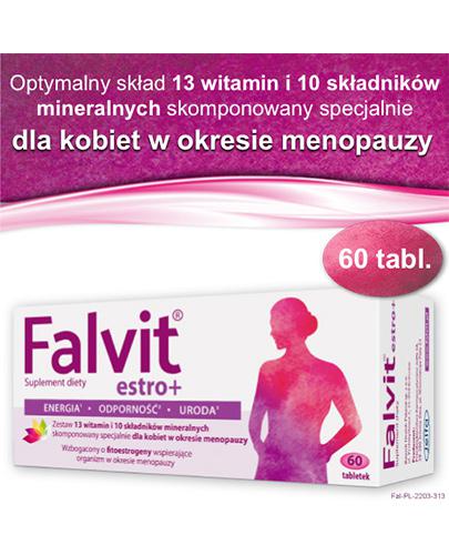  FALVIT Estro+ - 60 tabl. - uspakaja i łagodzi objawy menopauzy - cena, opinie, dawkowanie - Apteka internetowa Melissa  