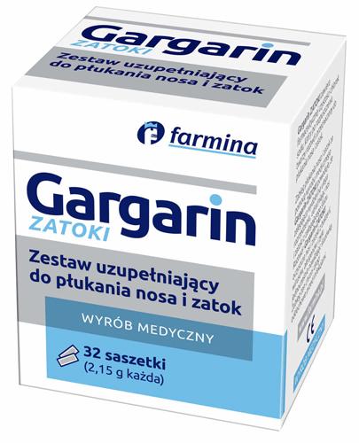 Farmina Gargarin Zatoki Zestaw uzupełniający do płukania nosa i zatok, 32 saszetki