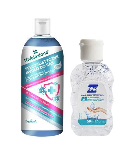  FARMONA Nivelazione Specjalistyczne mydło do rąk o właściwościach antybakteryjnych, 500 ml + Konix żel antybakteryjny, 50 ml - Apteka internetowa Melissa  