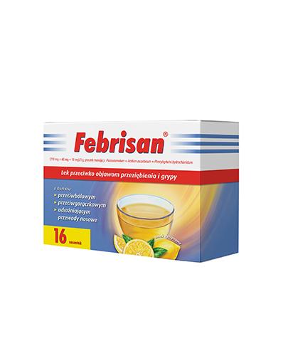 Febrisan, proszek musujący o smaku cytrynowym, 5 g, 16 saszetek