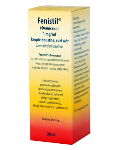  Fenistil 1 mg/ml krople doustne - 20 ml (import równoległy, Forfarm) - cena, opinie, właściwości - Apteka internetowa Melissa  