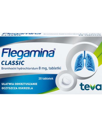 Flegamina Classic 8 mg, działanie wykrztuśne, 20 tabletek - Apteka internetowa Melissa