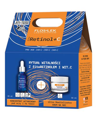 Flos Lek Fitoretinol + C Zestaw Ultra Rewitalizator Krem na noc, 50 ml + Koncentrat witaminowy pod oczy na twarz, szyję i dekolt, 30 ml, cena, opinie, właściwości