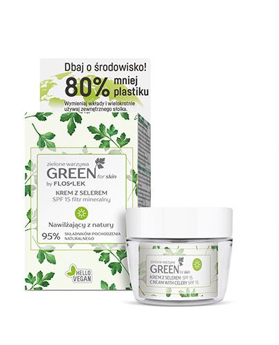  Flos-lek Green For Skin Zielone warzywa Nawilżający krem z selerem SPF 15 na dzień - 50 ml - cena, opinie, właściwości - Apteka internetowa Melissa  